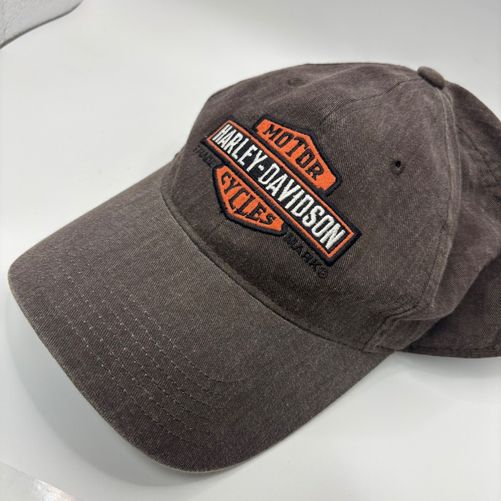 Harley-Davidson Mens Baseball Cap Lot 2 Brown Grey Bar & Shield Logo Hat M OSFM